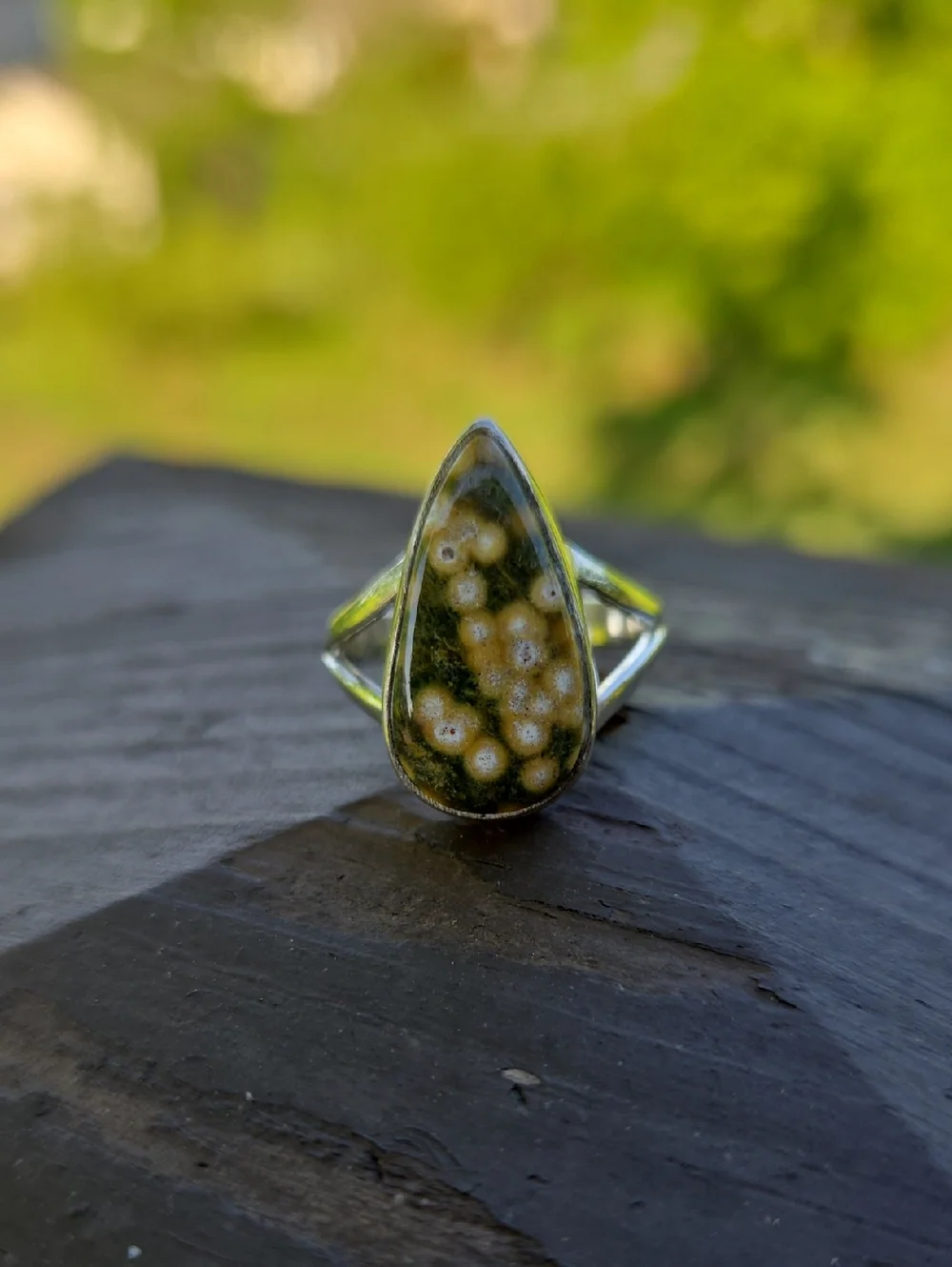 Ocean Jasper Solid Sterling Silver Ring